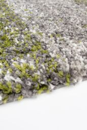 Kukoon Runner Rug Dark Green Striped Mottled Shaggy Long Hallway Rugs - Size: 60 cm x 240 cm - thumbnail 2