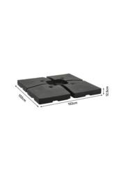 H&O Direct HDPE Square Fillable Cantilever Umbrella Stand Set in Black - thumbnail 6