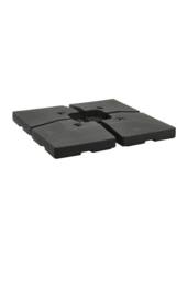 H&O Direct HDPE Square Fillable Cantilever Umbrella Stand Set in Black - thumbnail 3