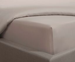 Smart Living Luxurious 300 Thread Count 100% Cotton Sateen Anti-Allergy Fitted Sheet in Beige - Size: Single Fitted