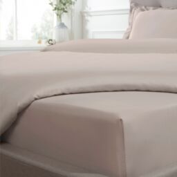 Smart Living Luxurious 300 Thread Count 100% Cotton Sateen Anti-Allergy Fitted Sheet in Beige - Size: Single Fitted - thumbnail 2