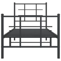 Berkfield Home Metal Bed Frame without Mattress with Footboard Black 75x190cm - Size: 75x190 cm - thumbnail 5