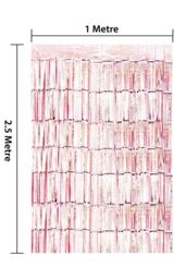 Netagon Shimmer Tinsel Curtain 2.5M x 1M Rose Gold - thumbnail 3