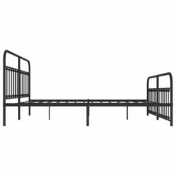 Berkfield Home Metal Bed Frame with Headboard & Footboard Black 193x203 cm - thumbnail 7