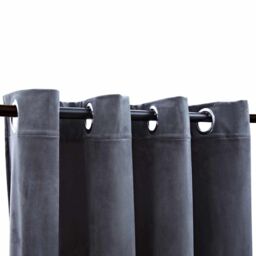 Berkfield Home Blackout Curtains with Rings 2 pcs Velvet Anthracite 140x225 cm - thumbnail 3