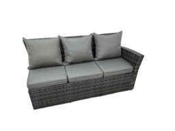 Fimous 10 Seat Outdoor Oblong Coffee Table Corner Sofa Set with 3 Stool in Dark Grey - thumbnail 5