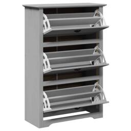 Berkfield Home Shoe Rack BODO Grey 80x35x118 cm - Size: 80 x 35 x 118 cm - thumbnail 5