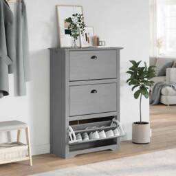 Berkfield Home Shoe Rack BODO Grey 80x35x118 cm - Size: 80 x 35 x 118 cm - thumbnail 1