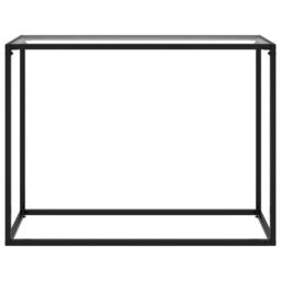 Berkfield Home Console Table Transparent 100x35x75 cm Tempered Glass in Clear - Size: 100 x 35 x 75 cm - thumbnail 1
