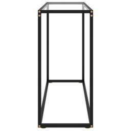 Berkfield Home Console Table Transparent 100x35x75 cm Tempered Glass in Clear - Size: 100 x 35 x 75 cm - thumbnail 3