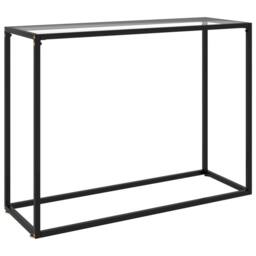 Berkfield Home Console Table Transparent 100x35x75 cm Tempered Glass in Clear - Size: 100 x 35 x 75 cm - thumbnail 2