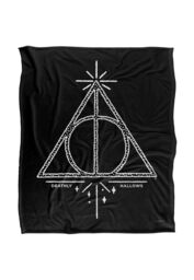 Warner Brothers Harry Potter Deathly Hallows Line Art Blanket 152 x 127 cm in White - thumbnail 1