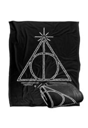 Warner Brothers Harry Potter Deathly Hallows Line Art Blanket 152 x 127 cm in White - thumbnail 2