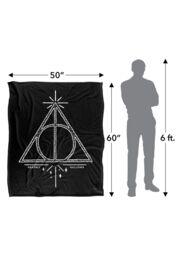 Warner Brothers Harry Potter Deathly Hallows Line Art Blanket 152 x 127 cm in White - thumbnail 5