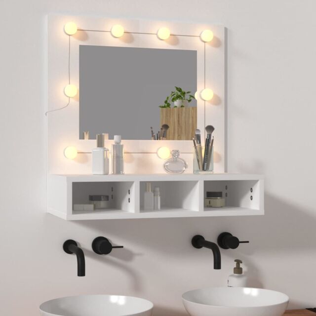 Berkfield Home Mirror Cabinet with LED White 60x31.5x62 cm - image 1