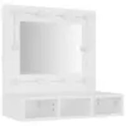 Berkfield Home Mirror Cabinet with LED White 60x31.5x62 cm - thumbnail 4
