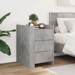 Berkfield Home Bedside Cabinet Concrete Grey 45x50x65 cm Engineered Wood - Size: 45 x 50 x 65 cm - thumbnail 3
