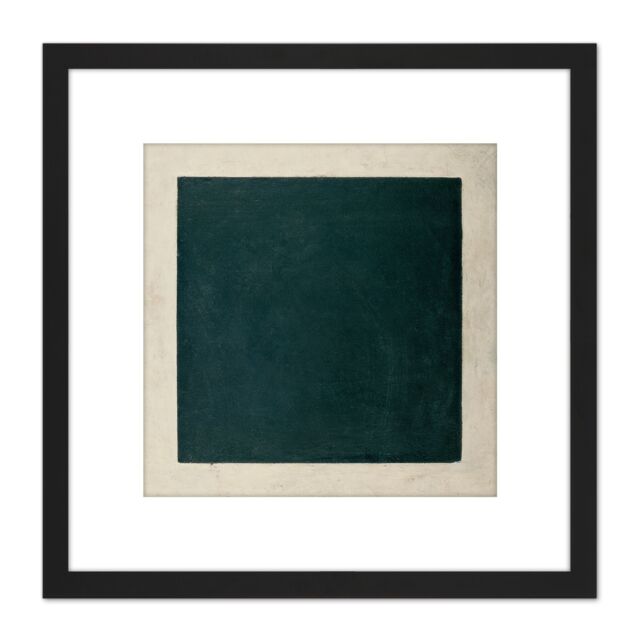 Artery8 Painting Suprematist Geometric Abstract Malevich Replica 8X8 Inch Square Wooden Framed Wall Art Print Picture with Mount in Black - image 1