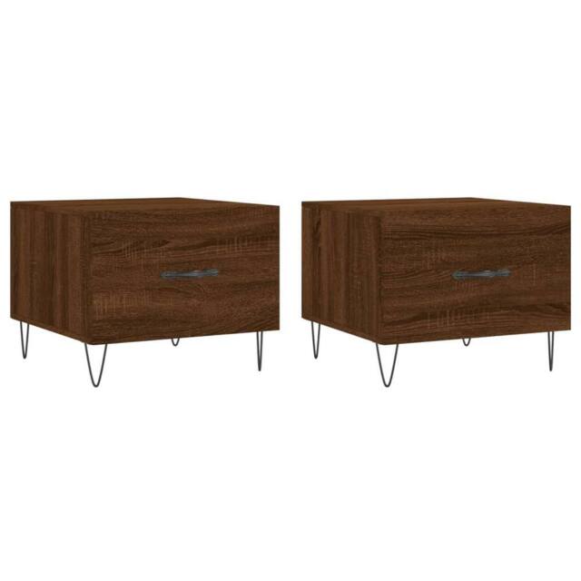 Berkfield Home Coffee Tables 2 pcs Brown Oak 50x50x40 cm Engineered Wood - Size: 50 x 50 x 40 cm - image 1