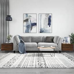 Berkfield Home Coffee Tables 2 pcs Brown Oak 50x50x40 cm Engineered Wood - Size: 50 x 50 x 40 cm - thumbnail 2