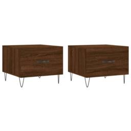 Berkfield Home Coffee Tables 2 pcs Brown Oak 50x50x40 cm Engineered Wood - Size: 50 x 50 x 40 cm - thumbnail 1