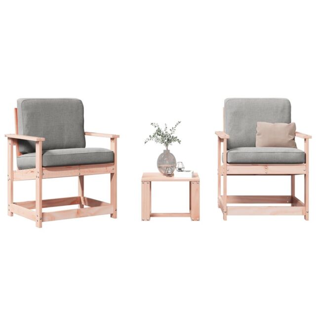 Berkfield Home 3 Piece Garden Lounge Set Solid Wood Douglas in Brown - image 1
