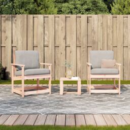 Berkfield Home 3 Piece Garden Lounge Set Solid Wood Douglas in Brown - thumbnail 3