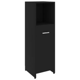 Berkfield Home Bathroom Cabinet Black 30x30x95 cm Engineered Wood - Size: 30 x 30 x 95 cm - thumbnail 2