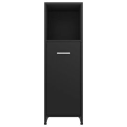 Berkfield Home Bathroom Cabinet Black 30x30x95 cm Engineered Wood - Size: 30 x 30 x 95 cm - thumbnail 6