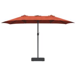 Berkfield Home Garden Parasol Folding Terracotta 385 x 209 x 244 cm Fabric - thumbnail 4