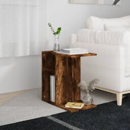Berkfield Home Side Table Smoked Oak 50x30x50 cm Engineered Wood in Brown - Size: 50 x 30 x 50 cm - thumbnail 1