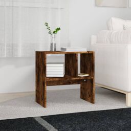 Berkfield Home Side Table Smoked Oak 50x30x50 cm Engineered Wood in Brown - Size: 50 x 30 x 50 cm - thumbnail 3