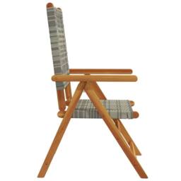 Berkfield Home Reclining Garden Chairs 6 pcs Grey Poly Rattan & Solid Wood - thumbnail 5