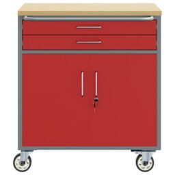 Berkfield Home Tool Cabinet with Wheels & Lockable Red 75x45x85 cm Steel - Size: 75 x 45 x 85 cm - thumbnail 6