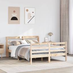Berkfield Home Bed Frame with Headboard without Mattress 160x200 cm in Brown - thumbnail 2