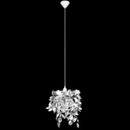 Berkfield Home Leaves Paillette Pendant Chandelier Lamp 21, 5 x 30 cm Silver - thumbnail 5