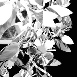 Berkfield Home Leaves Paillette Pendant Chandelier Lamp 21, 5 x 30 cm Silver - thumbnail 4