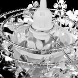 Berkfield Home Leaves Paillette Pendant Chandelier Lamp 21, 5 x 30 cm Silver - thumbnail 3