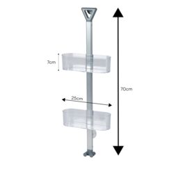 Showerdrape Elements Clear 2 Tier Basket Hanging Shower Caddy - thumbnail 2