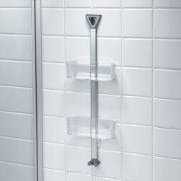 Showerdrape Elements Clear 2 Tier Basket Hanging Shower Caddy - thumbnail 1