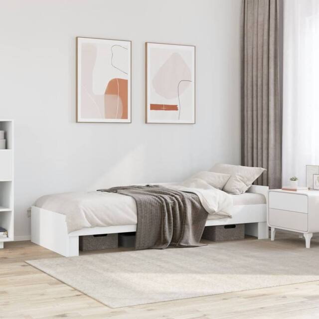 Berkfield Home Bed Frame without Mattress White 100x200 cm Engineered Wood - image 1