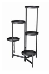 Living and Home 5-Tier Rotating Plant Stand Display Shelf Flower Rack Holder in Black - thumbnail 4
