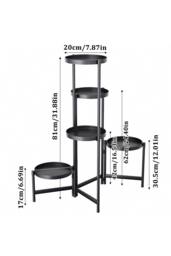 Living and Home 5-Tier Rotating Plant Stand Display Shelf Flower Rack Holder in Black - thumbnail 6