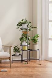 Living and Home 5-Tier Rotating Plant Stand Display Shelf Flower Rack Holder in Black - thumbnail 1