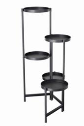 Living and Home 5-Tier Rotating Plant Stand Display Shelf Flower Rack Holder in Black - thumbnail 5