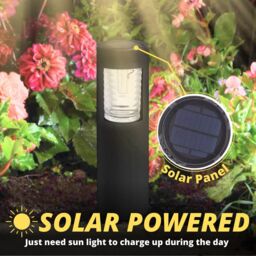 Marco Paul Solar Large Bollard Garden Light in Black - thumbnail 3