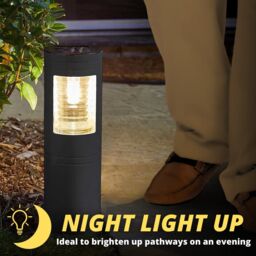 Marco Paul Solar Large Bollard Garden Light in Black - thumbnail 7