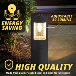Marco Paul Solar Large Bollard Garden Light in Black - thumbnail 5