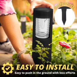 Marco Paul Solar Large Bollard Garden Light in Black - thumbnail 4