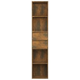 Berkfield Home Book Cabinet Smoked Oak 36x30x171 cm Engineered Wood in Brown - Size: 36 x 30 x 171 cm - thumbnail 3